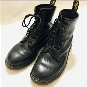 Dr Martens black leather boots
